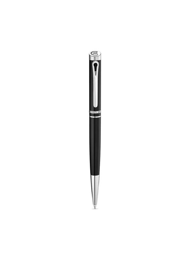 CERRUTI 1881 Teodoro Black Silver Twist Ballpoint Pen for Men, Blue Ink